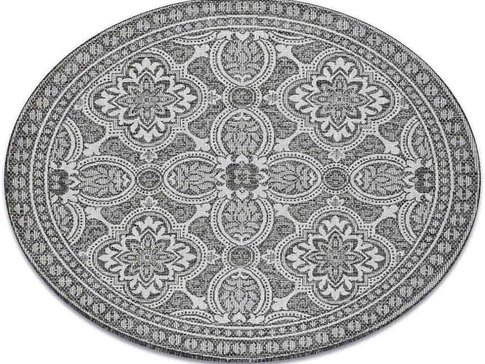 Sisal Tapijt Sisal Loft 21193 Rond Boho Ivoor/Zilver/Grijskleuring Cercle 120 Cm