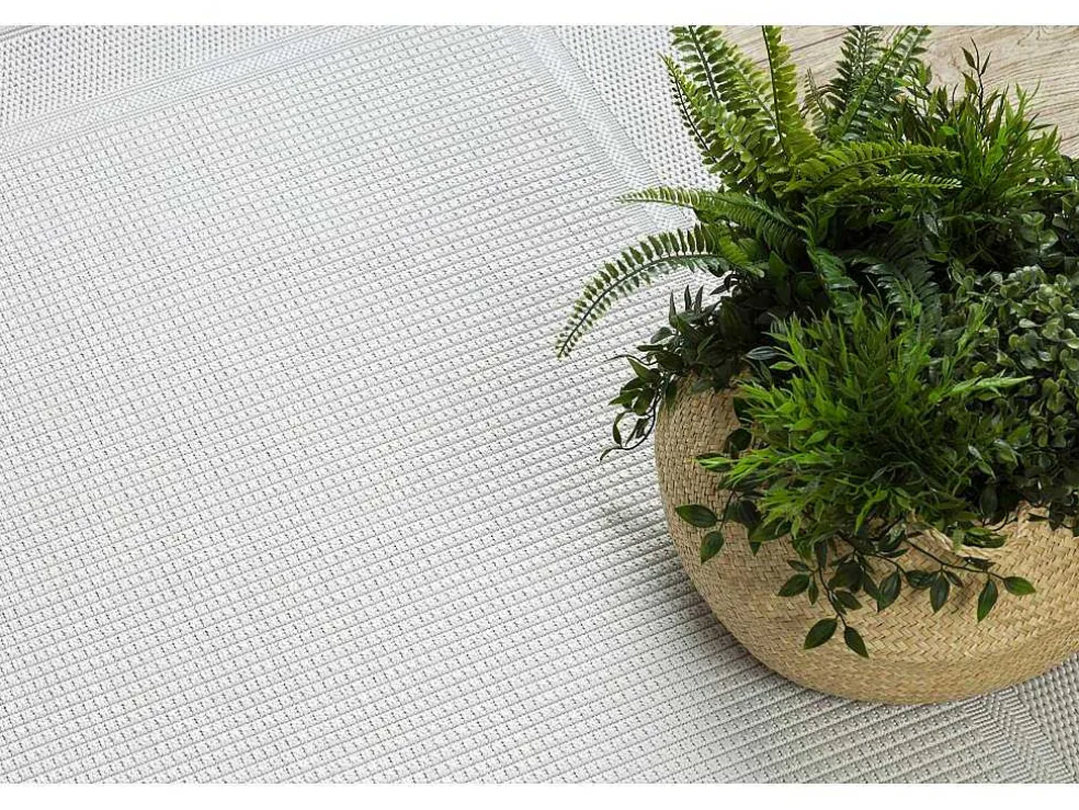 Sisal Tapijt Timo 5979 Buitenshuis Kader Wit 180X270 Cm