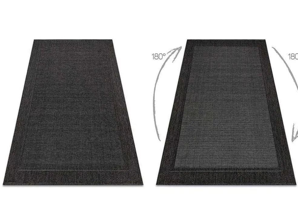 Sisal Tapijt Timo 5000 Buitenshuis Kader Zwart 280X370 Cm