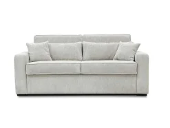 Slaapbank 4 Zitplaatsen Met Stoffen Bekleding In Cremewit Snel Ombouwbaar Matrasbreedte: 160 Cm Matrasdikte: 18 Cm Mondovi