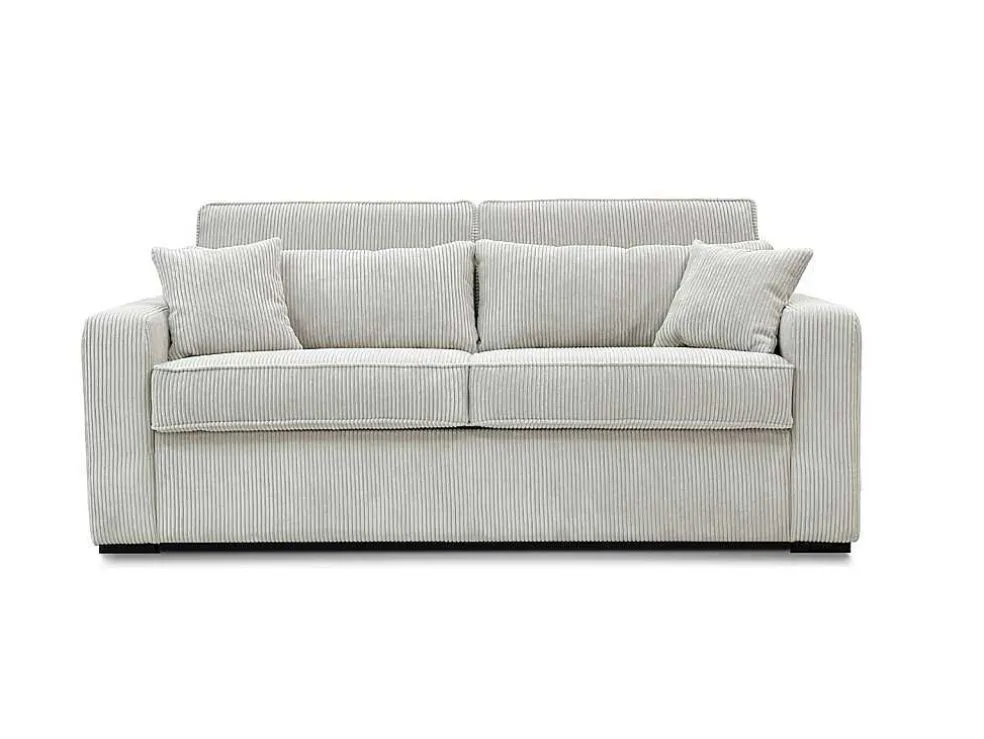 Slaapbank 4 Zitplaatsen Met Stoffen Bekleding In Cremewit Snel Ombouwbaar Matrasbreedte: 160 Cm Matrasdikte: 18 Cm Mondovi