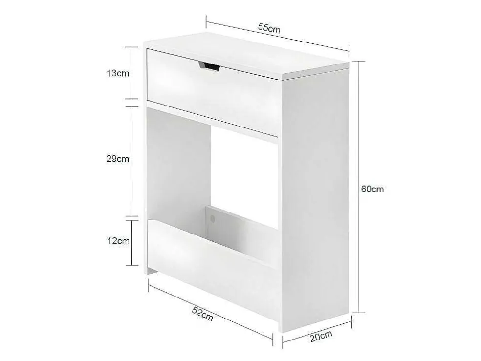 Sobuy Bzr48-W Toiletrolhouder, Badkamer Toiletkast, Badkamermeubels, Houten Vloer Staande Badkamerkast