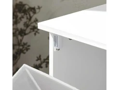 Sobuy Bzr105-W Waszak Waskast Met 3 Planken En 1 Uitneembare Wasmand