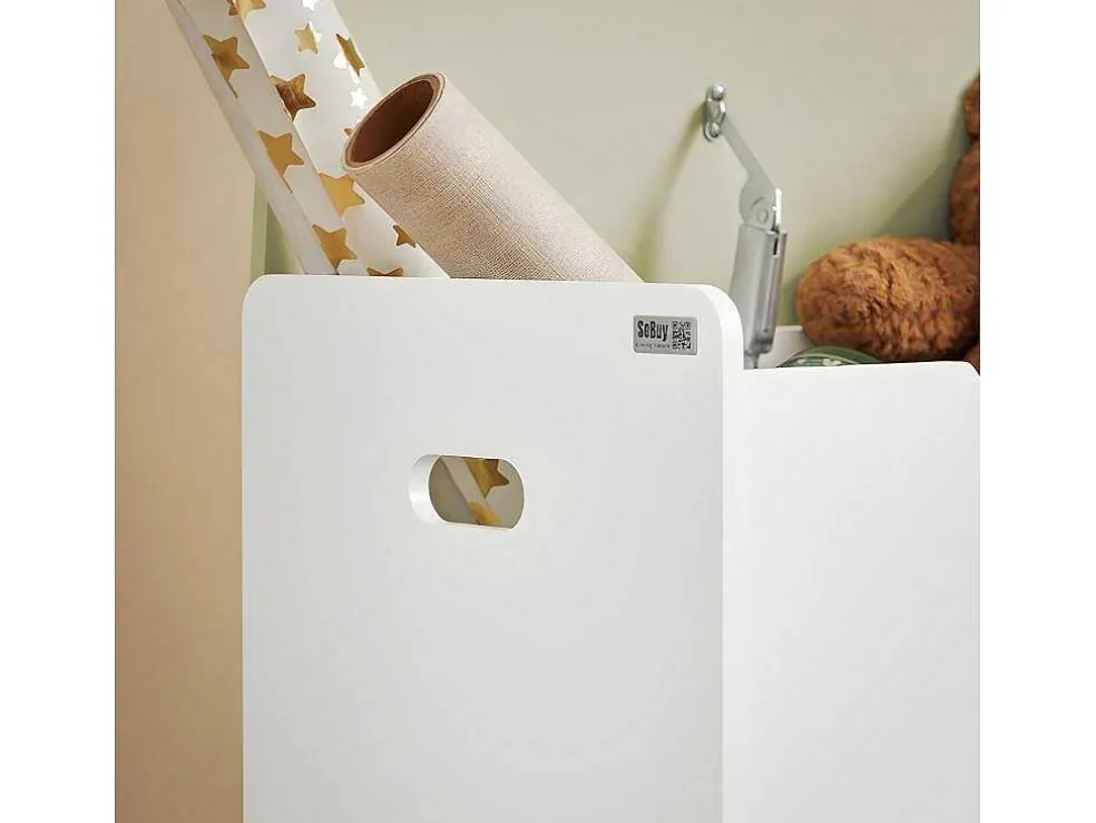 Sobuy Houten Kinderspeelgoedkist, Speelgoedkist Met Klapdeksel, Speelgoedorganizer Voor Kinderkamer Met 1 Open Vak 60 X 34 X 57 Cm, Kmb91-Gr