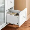 Sobuy Keukentrolley Op Wielen Keukeneiland Serveerwagen Buffetkast Keukenkast Met 3 Laden, 2 Deuren, Kruidenrek En Handdoekenrek, 128X46X92 Cm, Fkw120-Wn