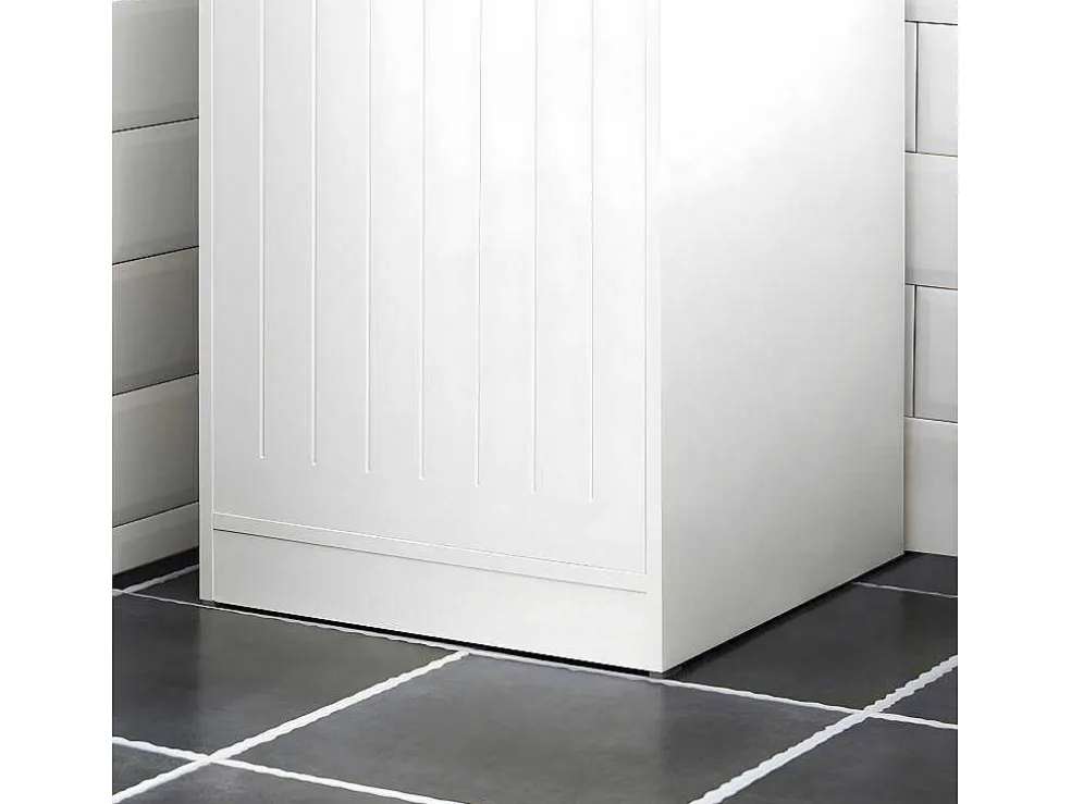 Sobuy Linnenkast, Wasmand, Badkameronderkast, Toiletkast, Opbergmeubel Met 1 Lade En 1 Uitneembare Wasmand, Wit, 40X39X86Cm, Bzr110-W