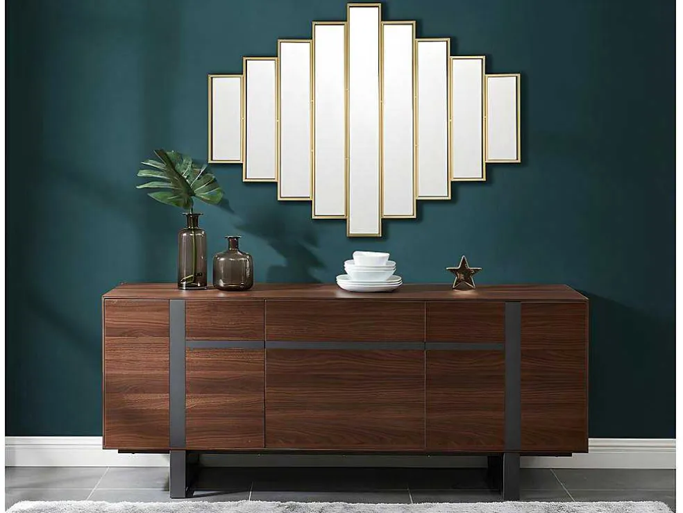 Spiegel In Art-Decostijl Galice - B90 X H120 Cm - Goudkleurig