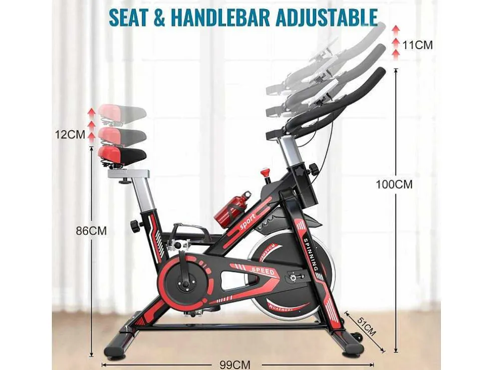 Spin Bike Stationaire Indoor Cycling Bike Met Riemaandrijving 8Kg Vliegwiel