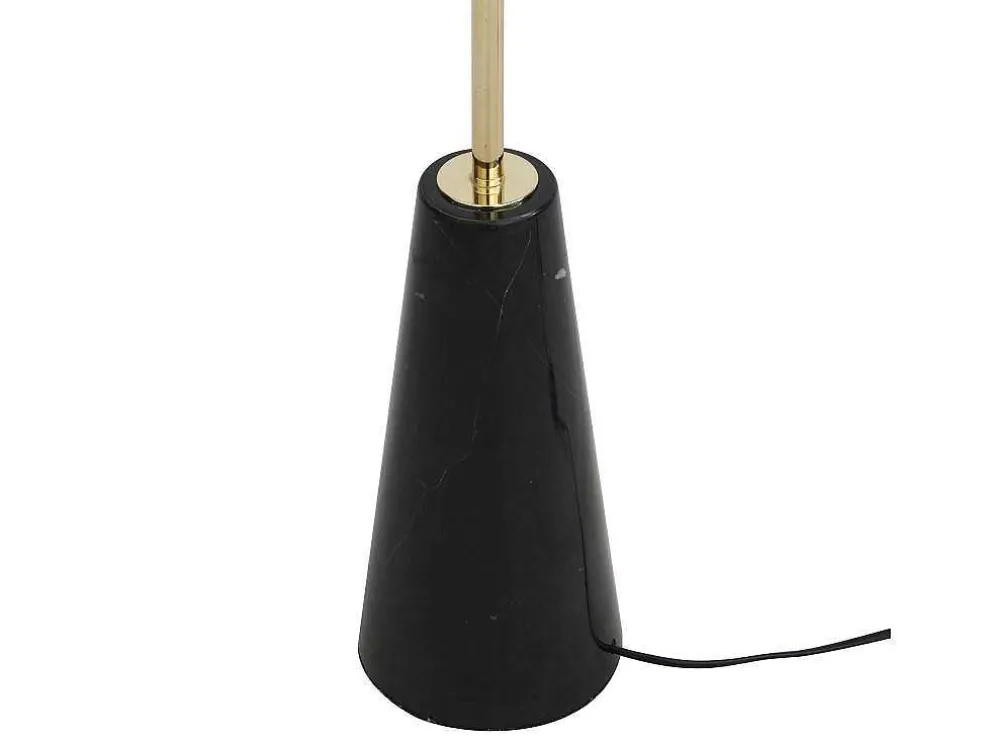 Staande Lamp In Vintage-Stijl - Marmeren Voet En Witte Stoffen Kap - D40 X H160 Cm - Merple