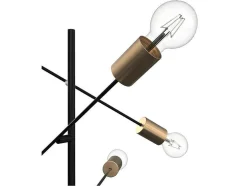 Staande Lamp Met Industriele Stijl En Meerdere Lampjes Klepton - Metaal - 49,5 X 28,5 X 146,5 Cm - Zwart En Goudkleurig