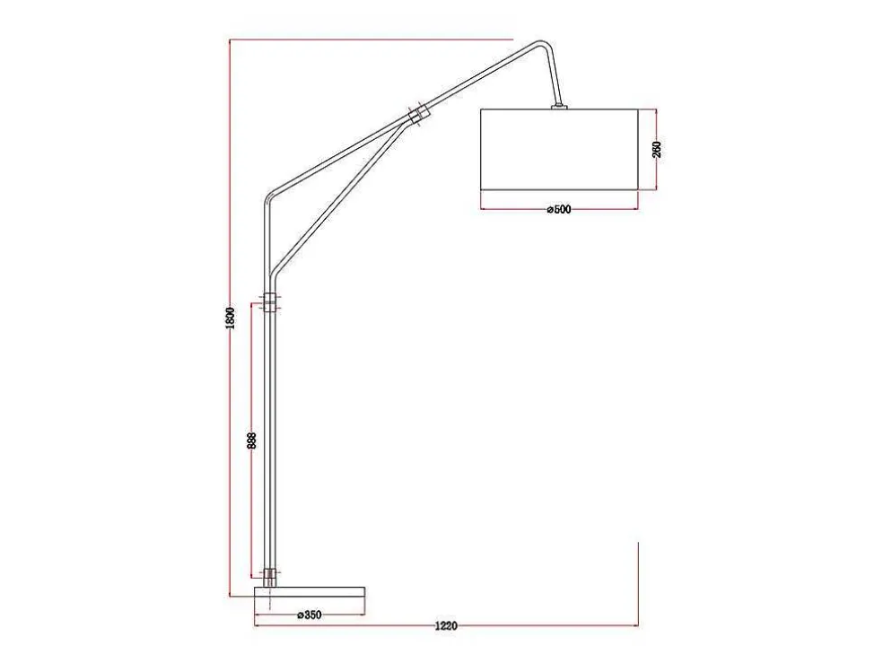 Staande Lamp Van Metaal, Linnen En Marmer - L122 X H180 Cm - Wit, Zwart En Goudkleurig - Masdar