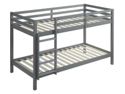 Stapelbed Anicet Ii - 2 X 90X 190 Cm - Massief Grenen - Grijs + Matras