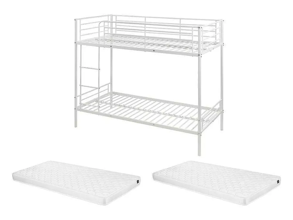 Stapelbed Duotis Ii - 2 X 90 X 190 Cm - Wit + Matras