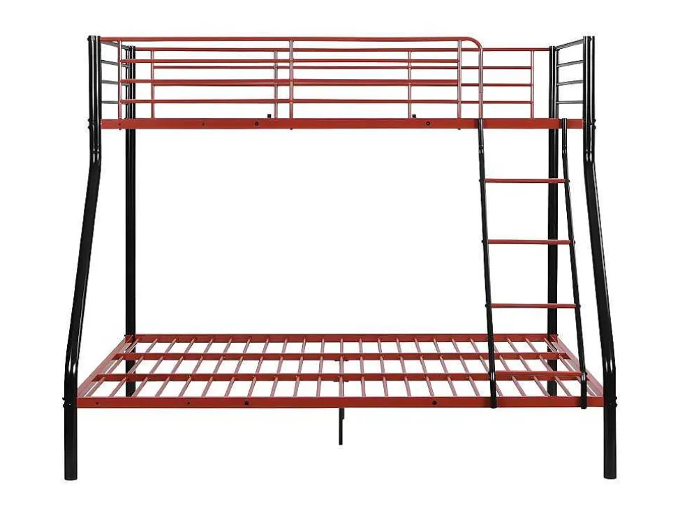 Stapelbed Elevatio Iv - 90 En 140 X 190 Cm - Staal - Zwart En Rood