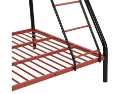 Stapelbed Elevatio Iv - 90 En 140 X 190 Cm - Staal - Zwart En Rood + Matras