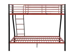 Stapelbed Elevatio Iv - 90 En 140 X 190 Cm - Staal - Zwart En Rood + Matras