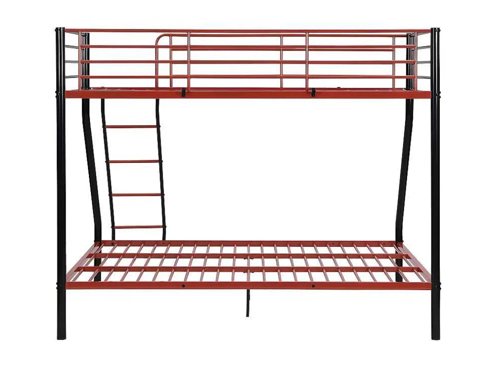 Stapelbed Elevatio Iv - 90 En 140 X 190 Cm - Staal - Zwart En Rood + Matras