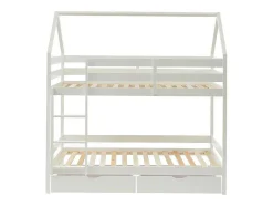 Stapelbed 2 X 90 X 190 Cm - 2 Laden - Grenen - Wit - Chori