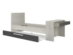 Stapelbed 2 X 90 X 200 Cm - Met Bureau - Kleur: Naturel En Antraciet - Vouani