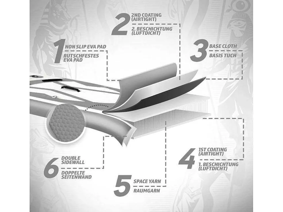 Sup Board Anubis 366 Cm - Zilver - Incl. Accessoires