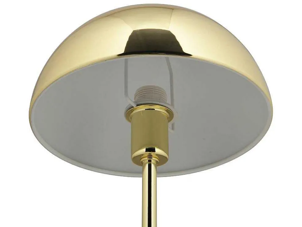Tafellamp Met Champignonvorm En Vintage-Look Met Messingeffect - D 20 Cm X H 30 Cm - Goudkleurig - Ontario