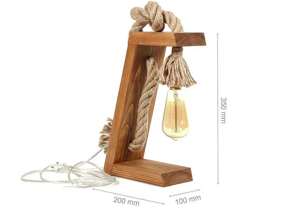 Tafellamp Van Grenen Karatas - Handgemaakt - H35 Cm