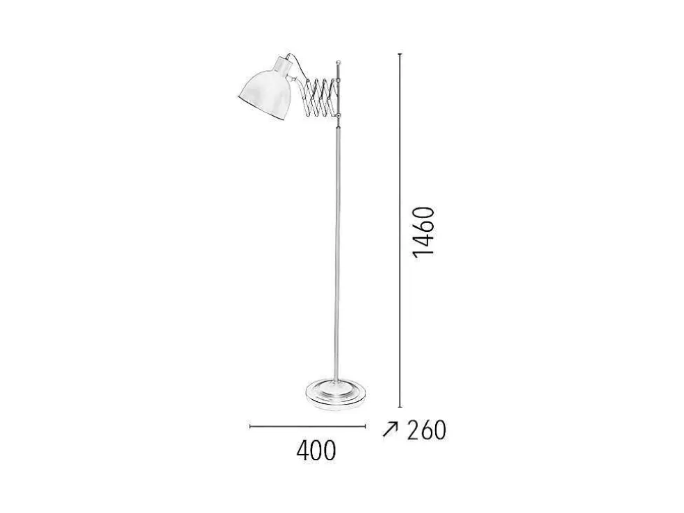 Talaro Vloerlamp, Wit, 40X26X146 Cm, Epikasa