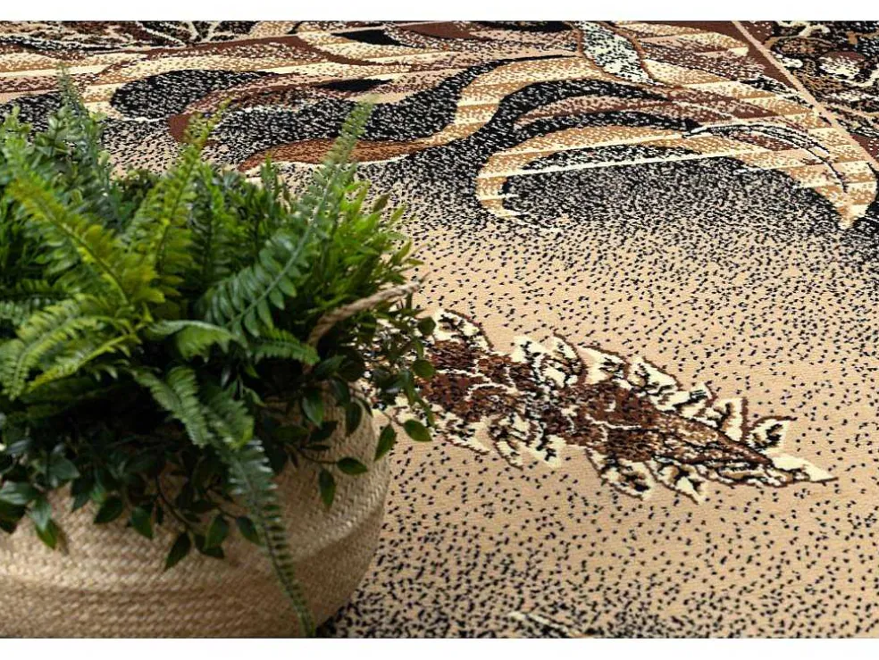 Tapijt Bcf Morad Lisc Bladeren Agawa Klassiek - Beige 140X200 Cm