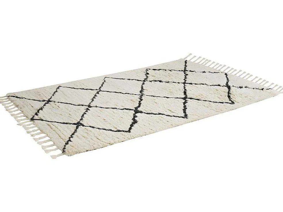 Tapijt Berberstijl Marcus - 100% Wol - 120 X 170 Cm - Beige En Zwart