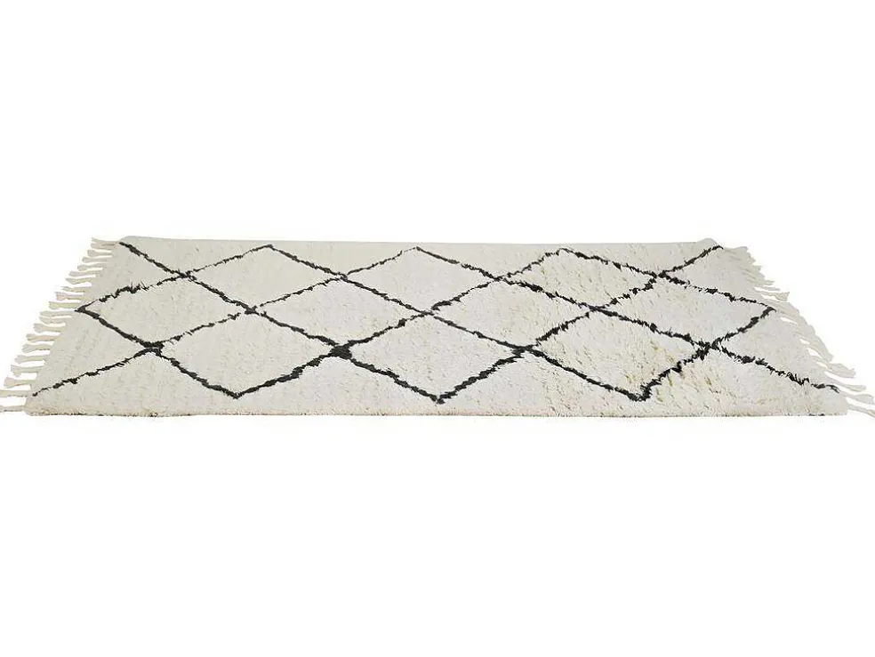 Tapijt Berberstijl Marcus - 100% Wol - 120 X 170 Cm - Beige En Zwart