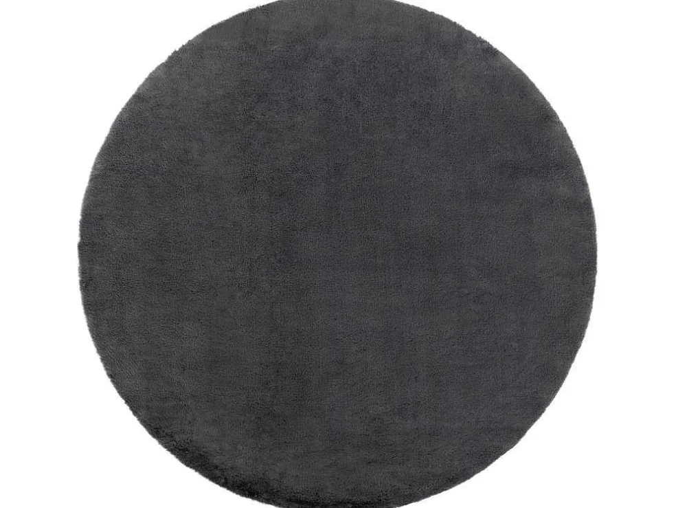 Tapijt Bunny Rond Anthracytkleuring Imitatie Konijnenvacht Cercle 140 Cm