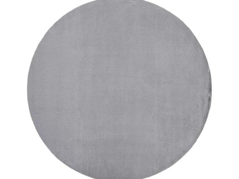 Tapijt Bunny Rond Zilver Imitatie Konijnenvacht Cercle 160 Cm