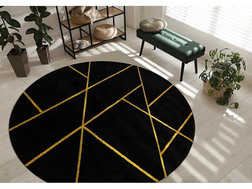 Tapijt Emerald Exclusief 1012 Cirkel - Glamour, Stijlvol Marmer, Geome Cercle 120 Cm