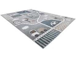 Tapijt Fun Strade Voor Kinderen, Straat, Stad Van Grijs 200X290 Cm