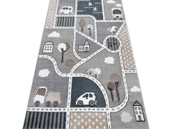 Tapijt Fun Strade Voor Kinderen, Straat, Stad Van Grijs 140X190 Cm