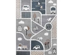 Tapijt Fun Strade Voor Kinderen, Straat, Stad Van Grijs 180X270 Cm