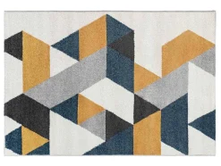 Tapijt Geometrisch Scandinavische Stijl Geomie - Polypropyleen - 120 X 170 Cm - Geel, Grijs En Blauw