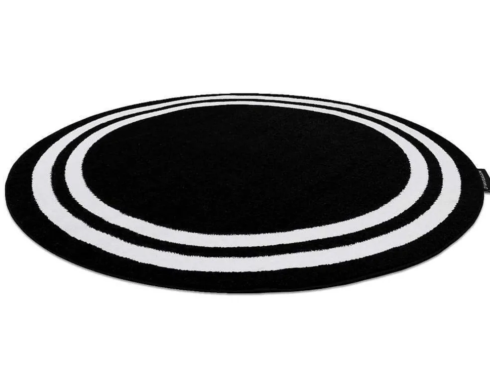 Tapijt Hampton Kader Rond Zwart Cercle 140 Cm