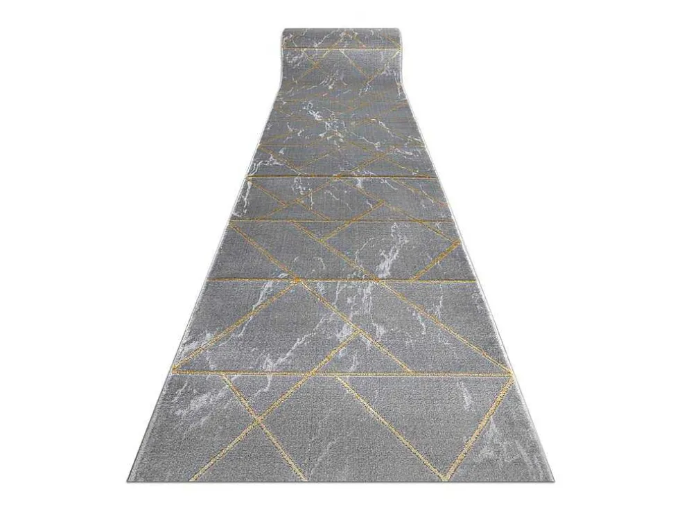 Tapijtloper Emerald Exclusief 1012 Glamour, Stijlvol Marmer, Geometris 80X310 Cm