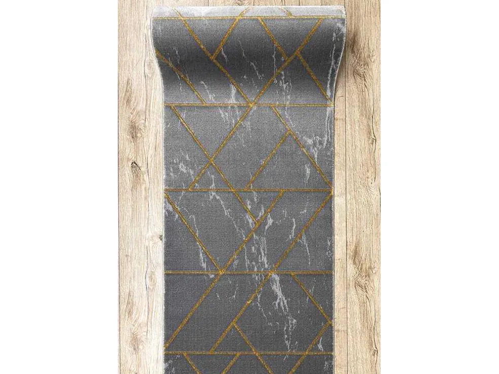 Tapijtloper Emerald Exclusief 1012 Glamour, Stijlvol Marmer, Geometris 80X310 Cm