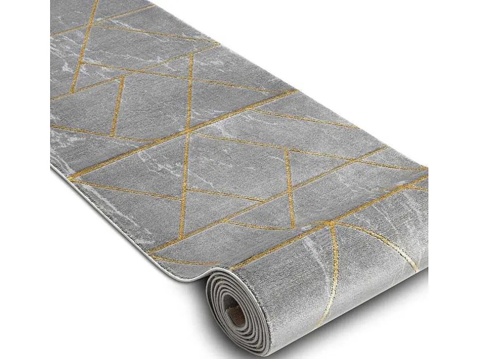 Tapijtloper Emerald Exclusief 1012 Glamour, Stijlvol Marmer, Geometris 80X310 Cm