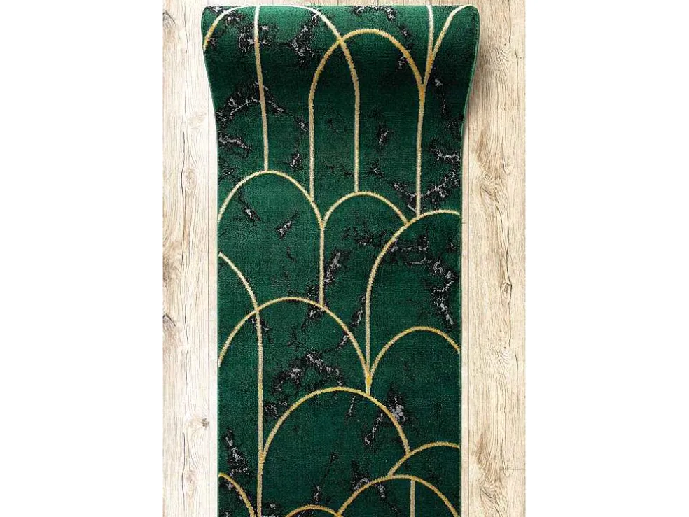 Tapijtloper Emerald Exclusief 1016 Glamour, Stijlvol Art Deco, Marmer 80X110 Cm