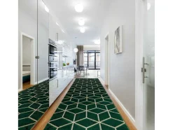 Tapijtloper Emerald Exclusief 1014 Glamour, Stijlvol Kubus Fles Groen 80X550 Cm