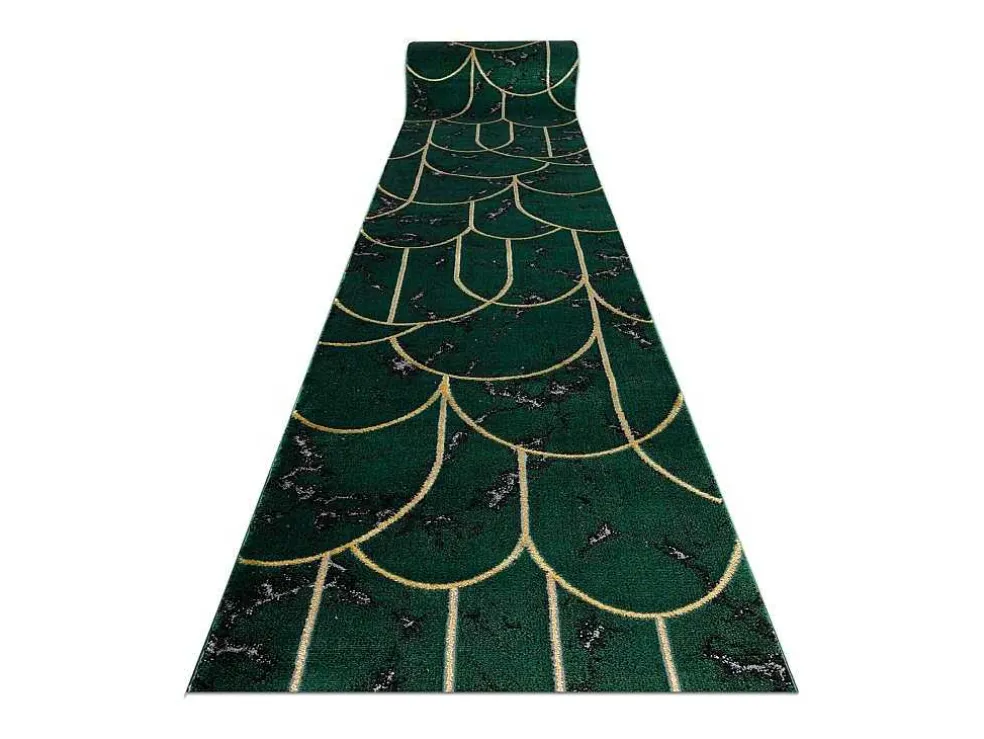 Tapijtloper Emerald Exclusief 1016 Glamour, Stijlvol Art Deco, Marmer 80X210 Cm