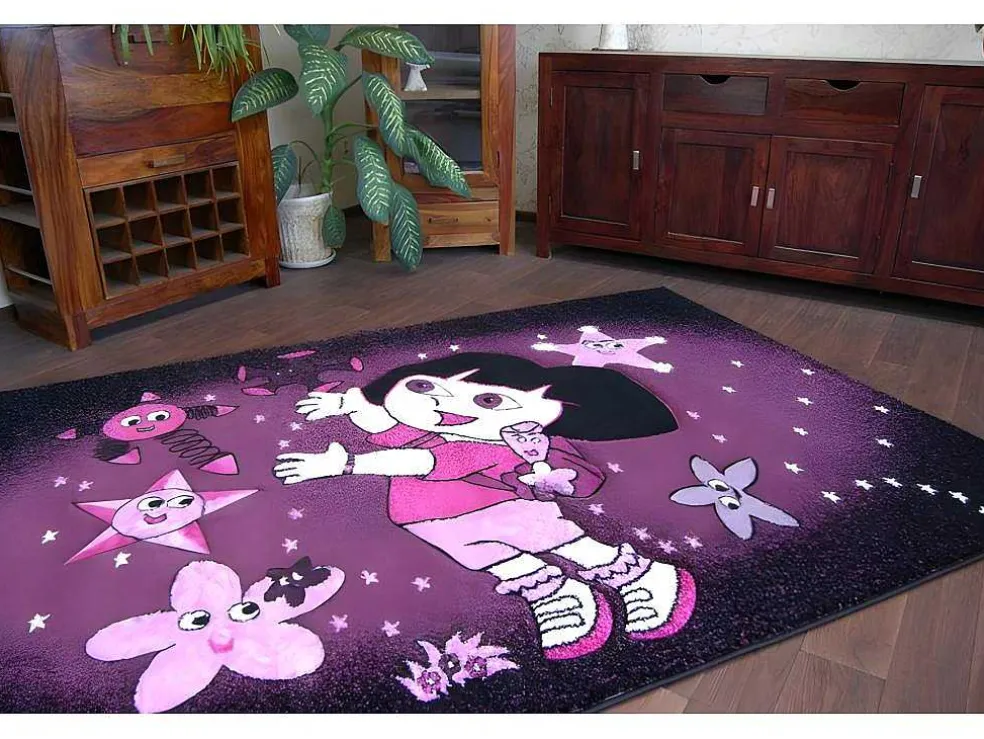 Tapijt Pilly 7818 Dora - Paars/Zwart 160X220 Cm