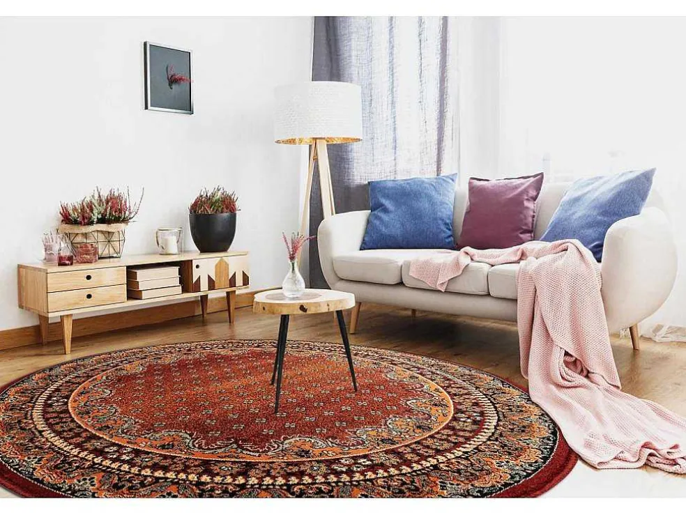 Tapijt Polonia Rond Baron Bordeaux Cercle 200 Cm