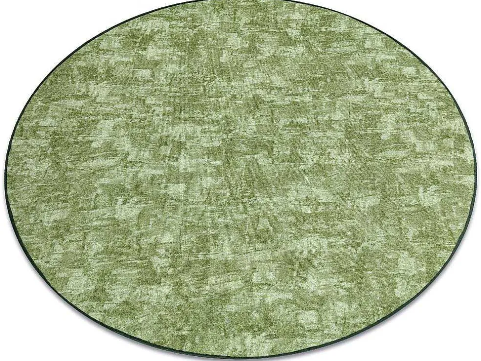 Tapijt Rond Solid Groen 20 Beton Cercle 100 Cm