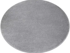Tapijt Softy Cirkel Uniform, Enkele Kleur Grijs Cercle 200 Cm