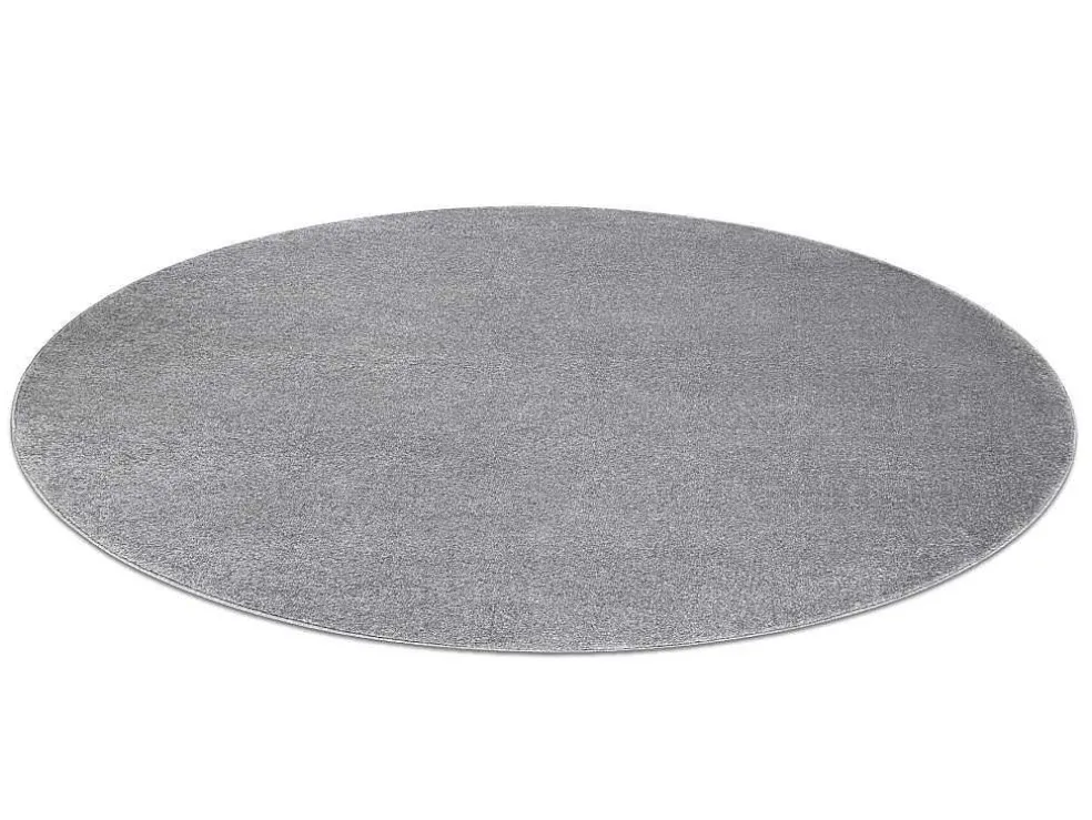 Tapijt Softy Cirkel Uniform, Enkele Kleur Grijs Cercle 200 Cm