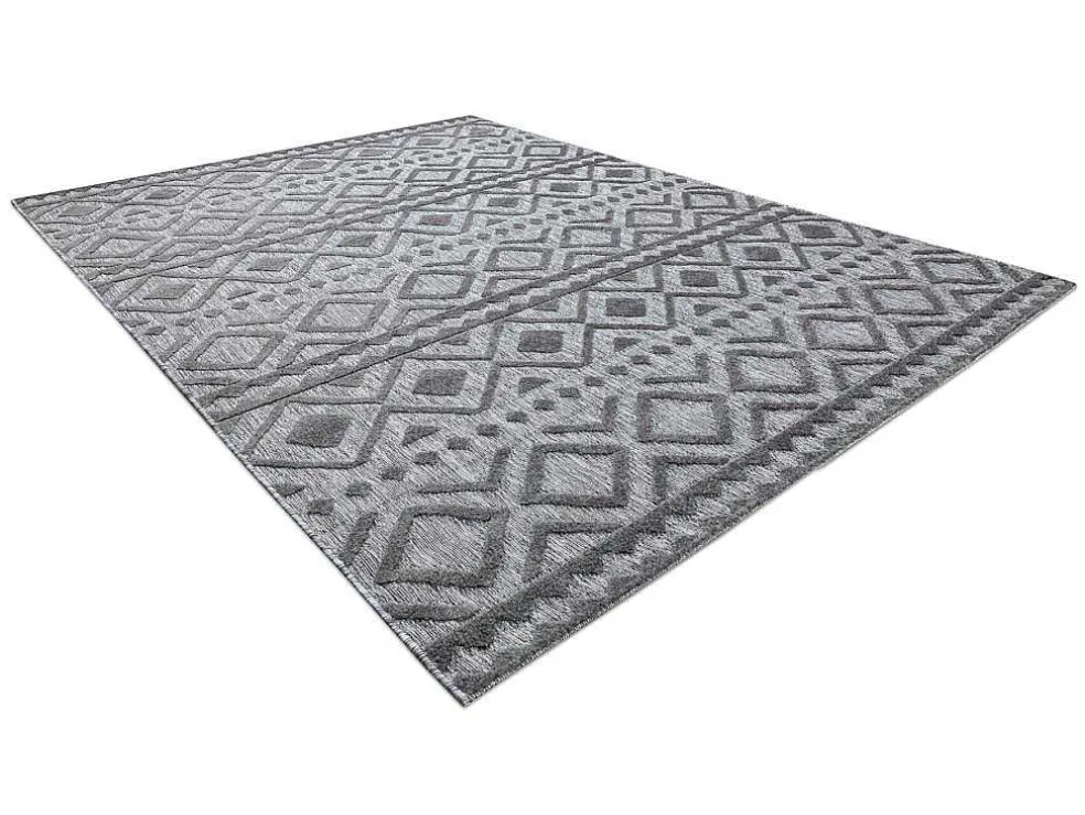 Tapijt Structureel Sole D3852 Boho, Diamanten Plat Geweven, Twee Poolh 200X290 Cm